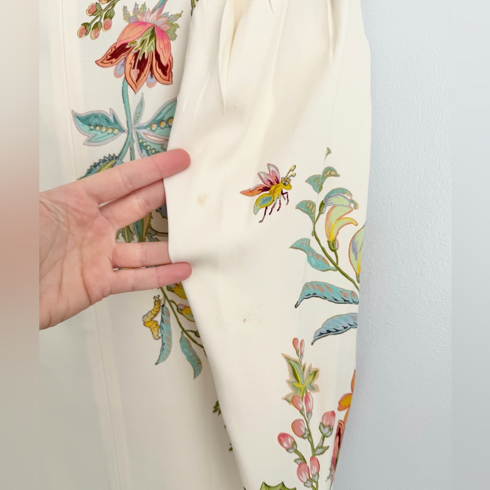 Alemais Size US 2 AU 6 • Ira Ivory Maxi Long Sleeve Floral Dress Gown. - Picture 6 of 8